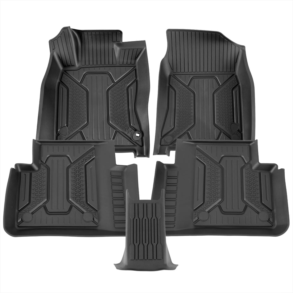 2016-2021 Honda Civic Matte Black Injection TPE Front & Rear Floor Mats - 5PC