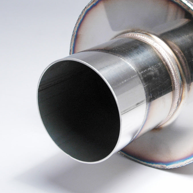 Apexi N1 Style 2.5" Inlet/4" Outlet Stainless Steel Exhaust Muffler w/ Removable Silencer