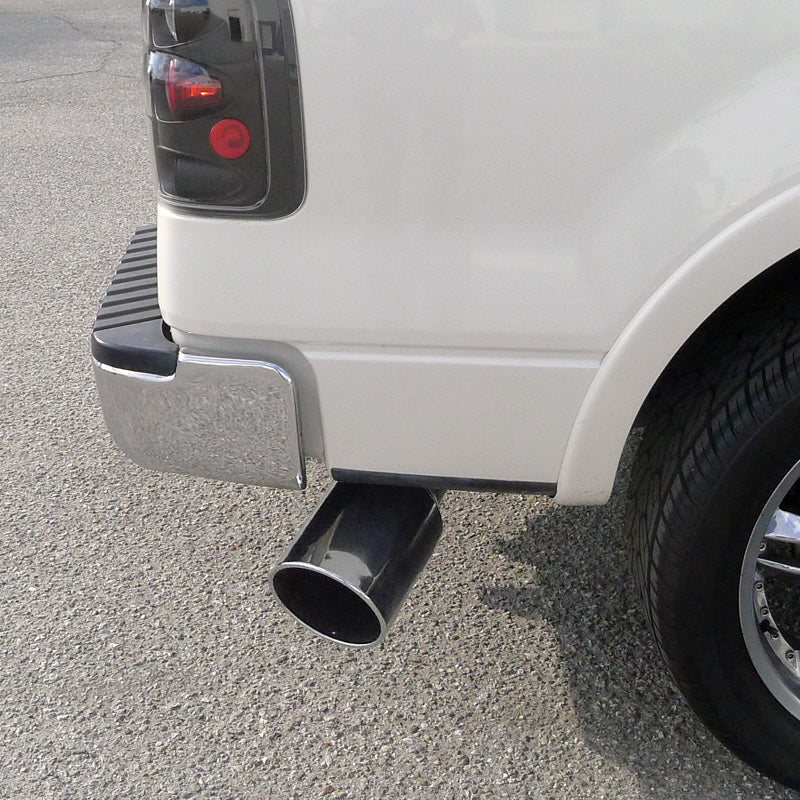 Universal 5" Inlet/8" Outlet Chrome Stainless Steel Bolt-On Angled Exhaust Tip