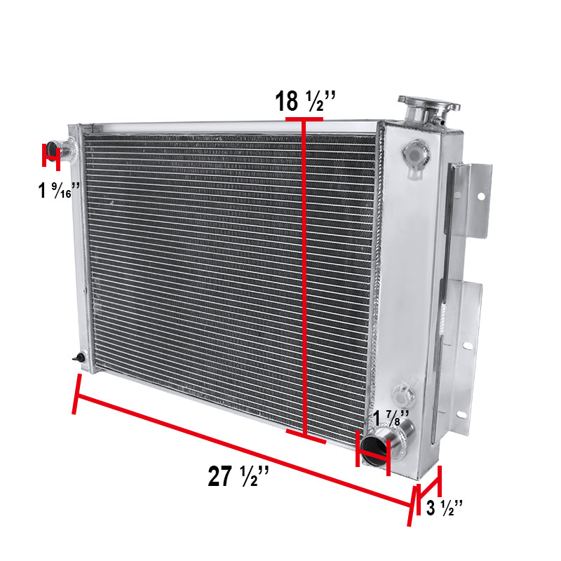 1967-1969 Chevrolet Camaro/ Pontiac Firebird V8 MT Aluminum 3-Row Performance Radiator