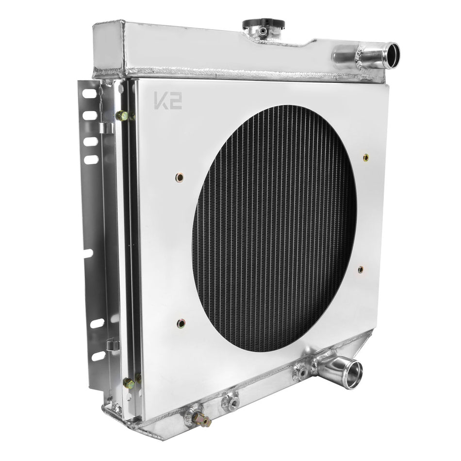 1963-1970 Ford Mustang/Fairlane/Falcon/Galaxie/Torino Mercury Cougar 3-Row Radiator with Fan Shroud Design