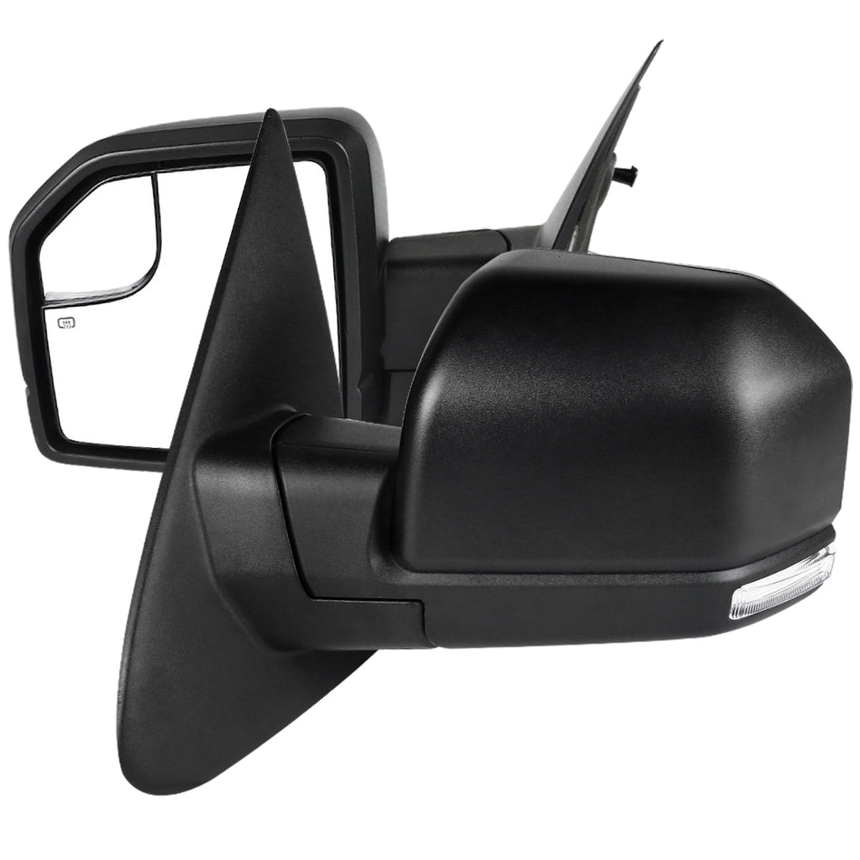 2003-2006 Ford Expedition Matte Black Power Adjustable & Heated Side Mirrors w/ LED Turn Signal Lights