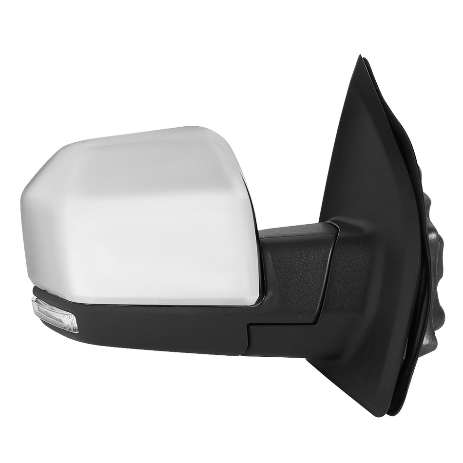 2015-2020 Ford F-150 Chrome Power Adjustable & Heated Side Mirror w/ LED Turn Signal Light - Passenger Side Only