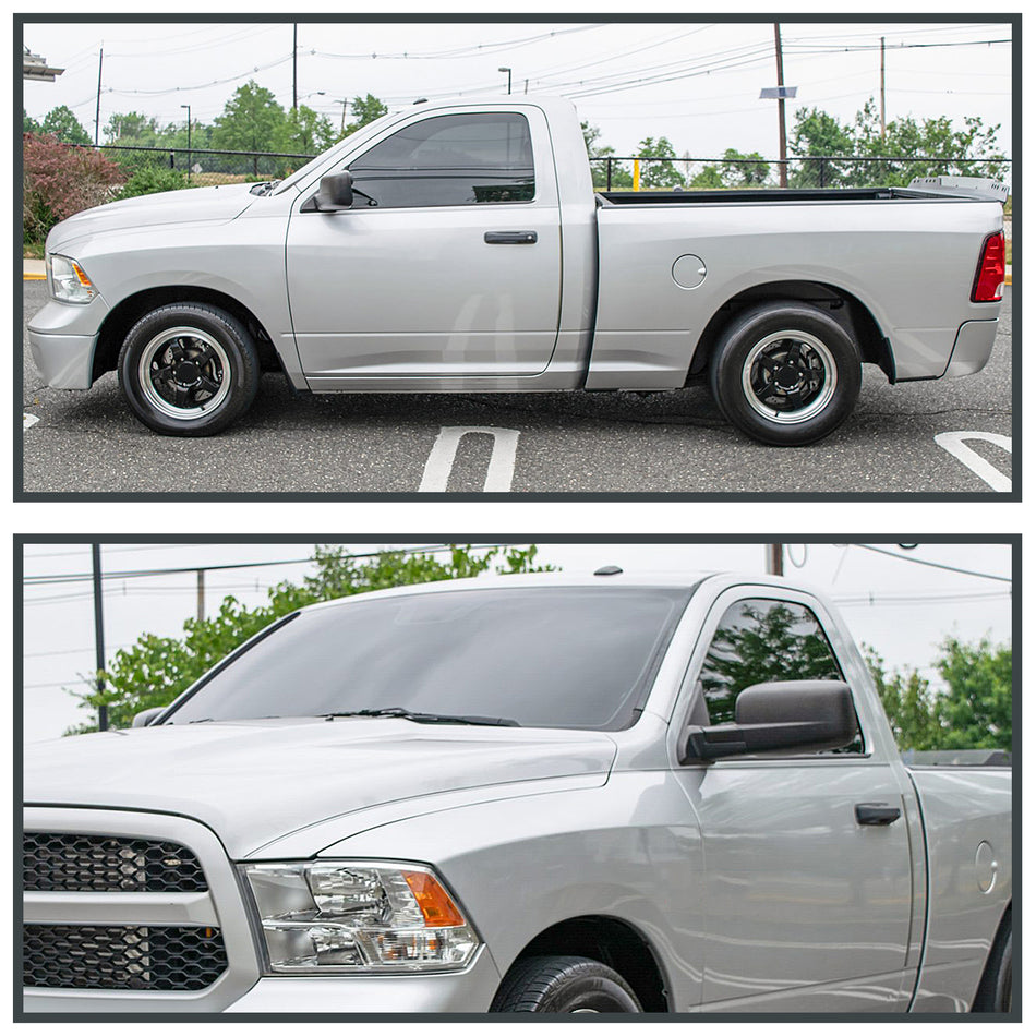 2009-2018 Dodge RAM 1500 / 2019-2021 RAM 1500 Classic Black Manual Adjustable Side Mirror - Driver Side Only