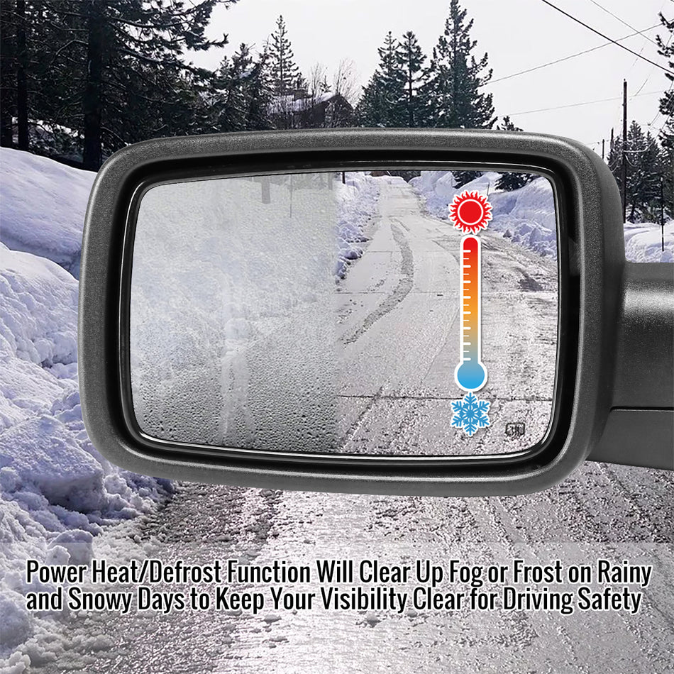 2013-2019 Dodge RAM Chrome Power Adjustable, Heated Side Mirror w/ LED Turn Signal & Puddle Light - Driver Side Only