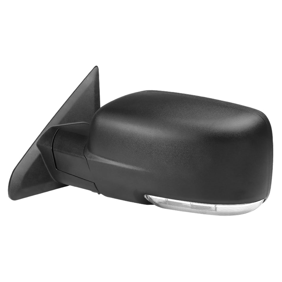 2013-2019 Dodge RAM Black Power Adjustable & Heated Side Mirror w/ LED Turn Signal & Puddle Light - Driver Side Only