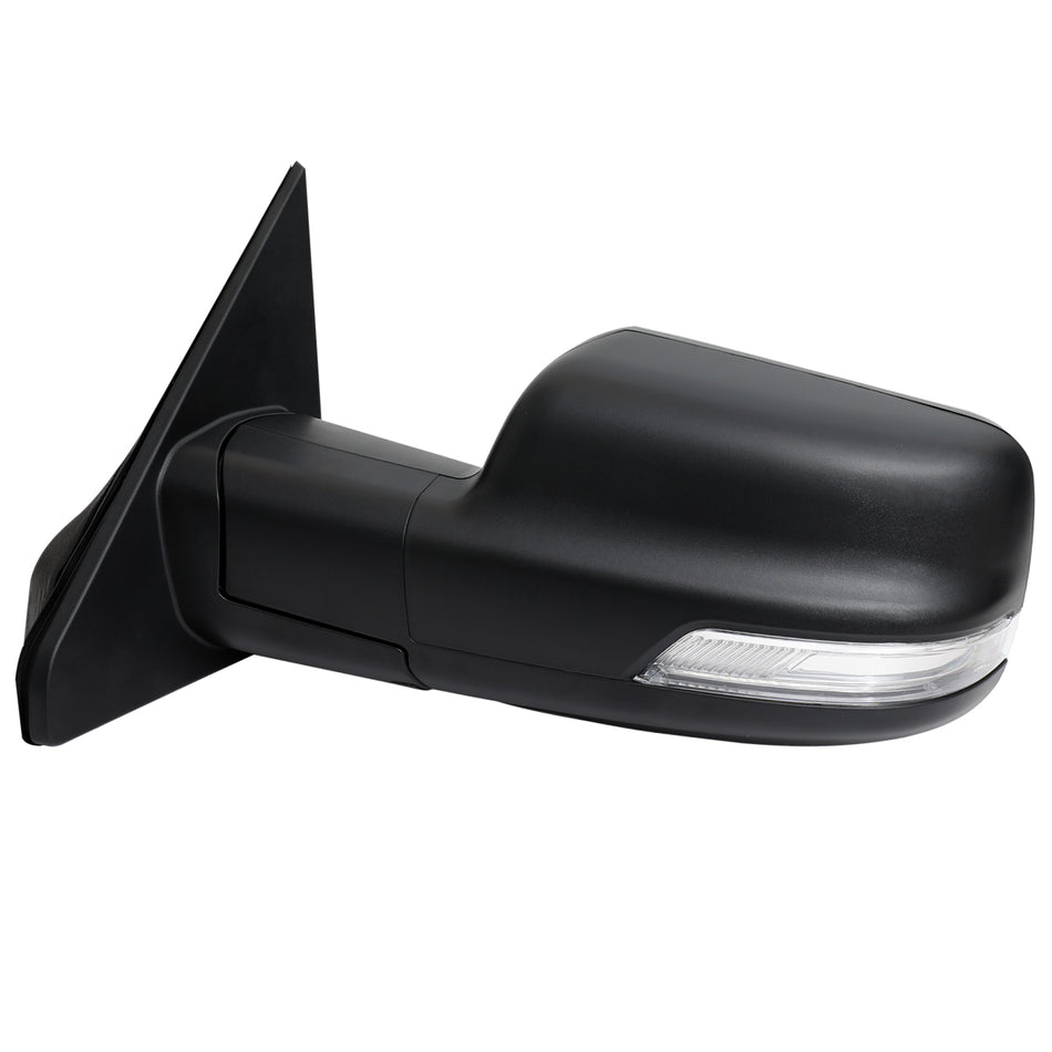 2019-2024 Dodge RAM 1500 Black Power Adjustable, Auto-Fold, BSD & Heated Side Mirror w/ LED Puddle and Turn Signal Light - Driver Side Only