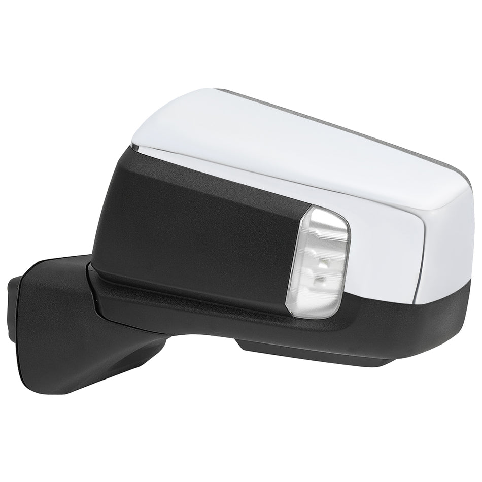 2019-2025 GMC Sierra 1500 Chrome Power Adjustable, Manual Fold, BSD & Heated Side Mirror w/ LED Puddle and Turn Signal Light - Driver Side Only