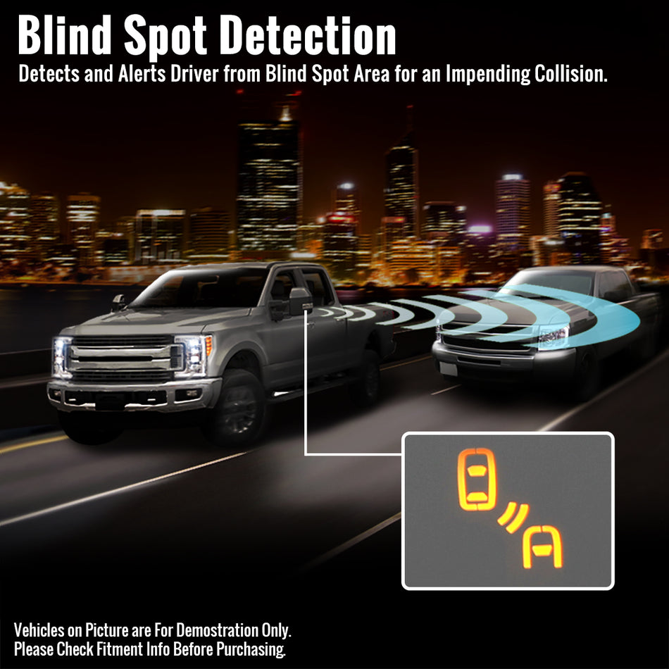 2019-2026 GMC Sierra 1500 Black Power Adjustable, Manual Fold, BSD & Heated Side Mirror w/ LED Puddle and Auxiliary Light - Driver Side Only