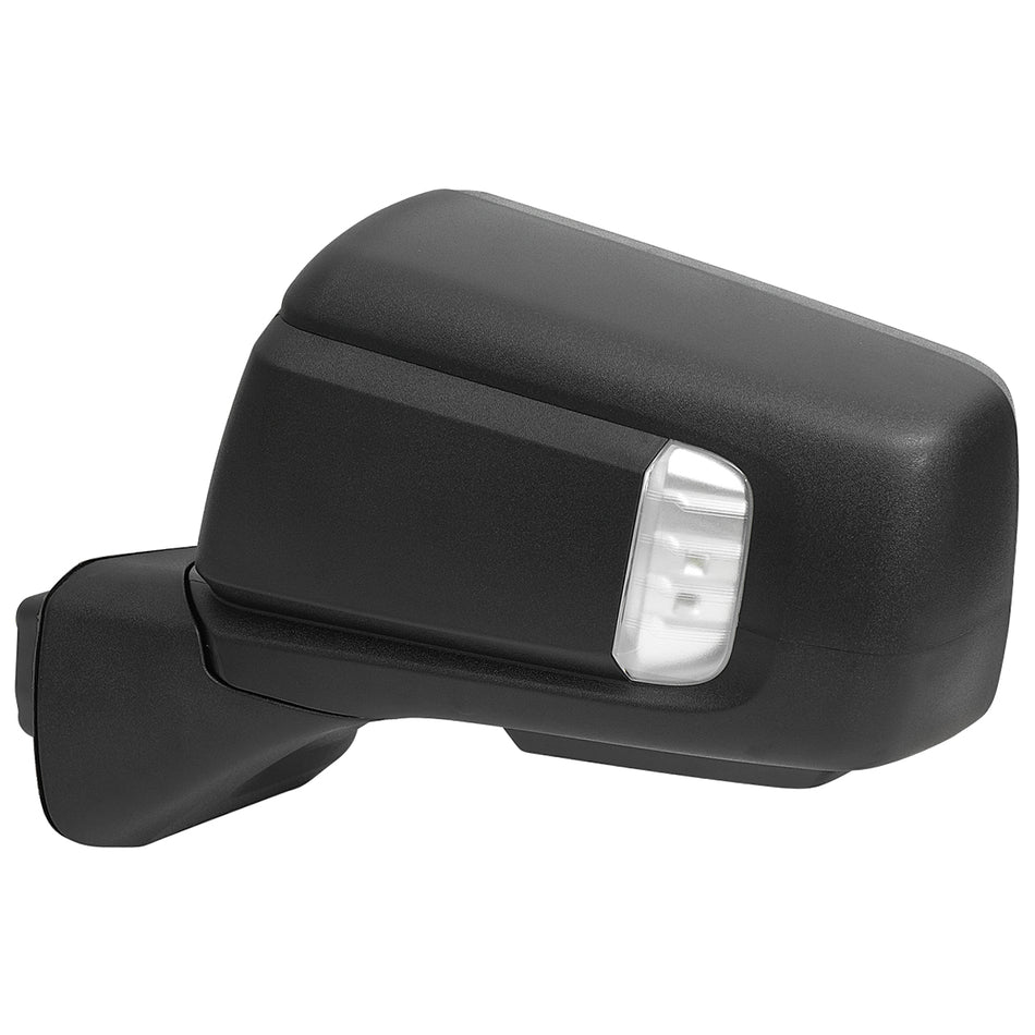 2019-2025 GMC Sierra 1500 Black Power Adjustable, Manual Fold, BSD & Heated Side Mirror w/ LED Puddle and Auxiliary Light - Driver Side Only