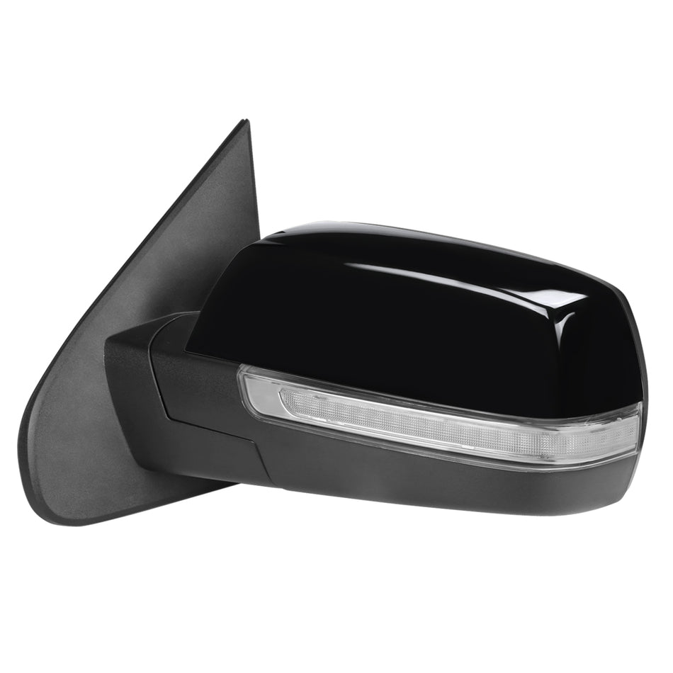 2014-2018 Chevrolet Silverado/GMC Sierra Manual Fold Power Adjustable Heated LED Turn Signal Glossy Black Side Mirror (Driver Side only)