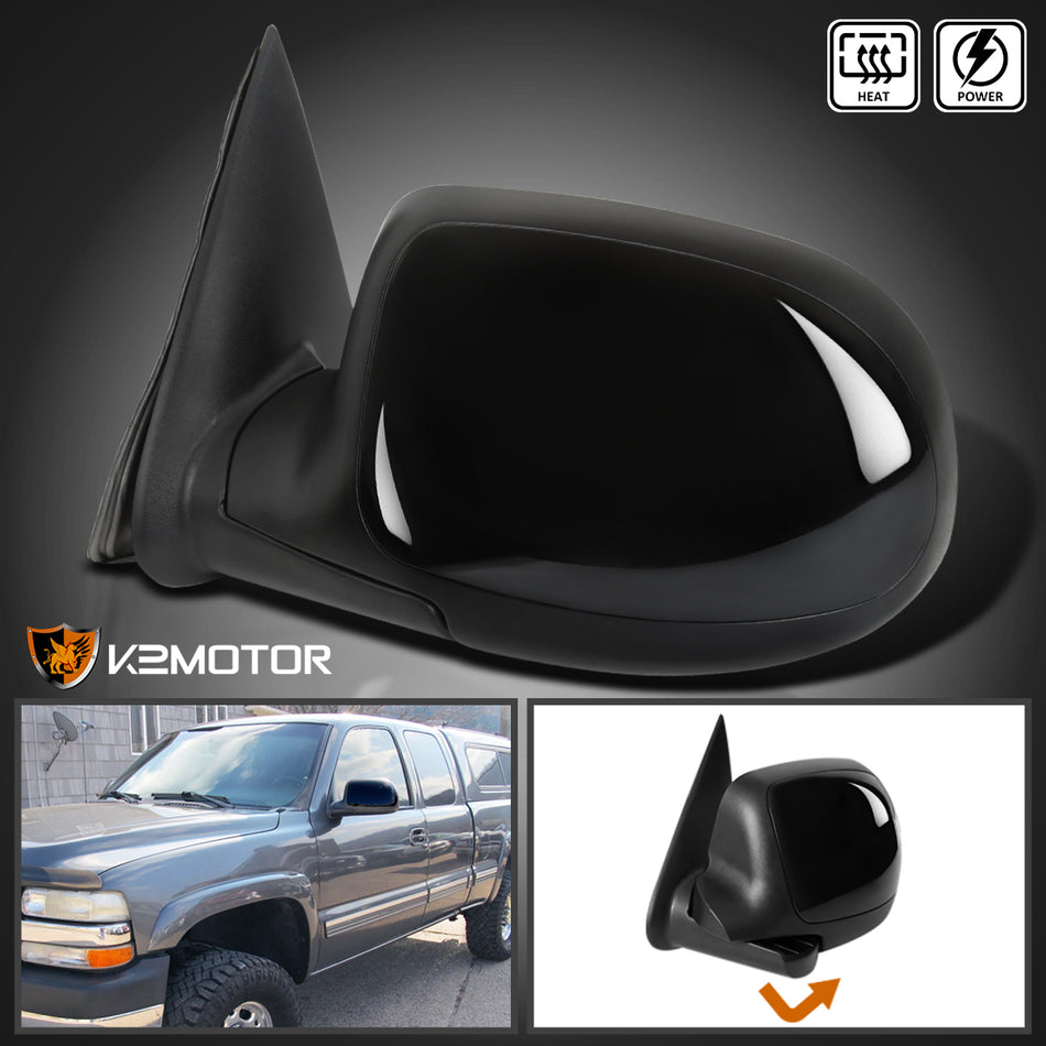 1999-2002 Chevrolet Silverado/Tahoe/Suburban GMC Sierra/Yukon Black Power Adjustable & Heated Side Mirror - Driver Side Only