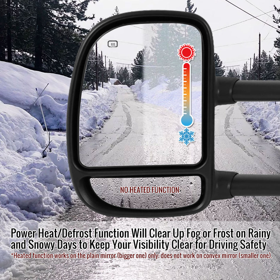 1999-2007 Ford F-250/F-350/F-450/F-550 Excursion Power Adjustable, Heated, & Manual Extendable Towing Mirrors