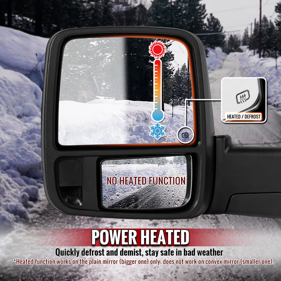 2009-2012 Dodge RAM 1500 Chrome Power Heated 2023 Style Towering Mirror w/ Sequential Signal