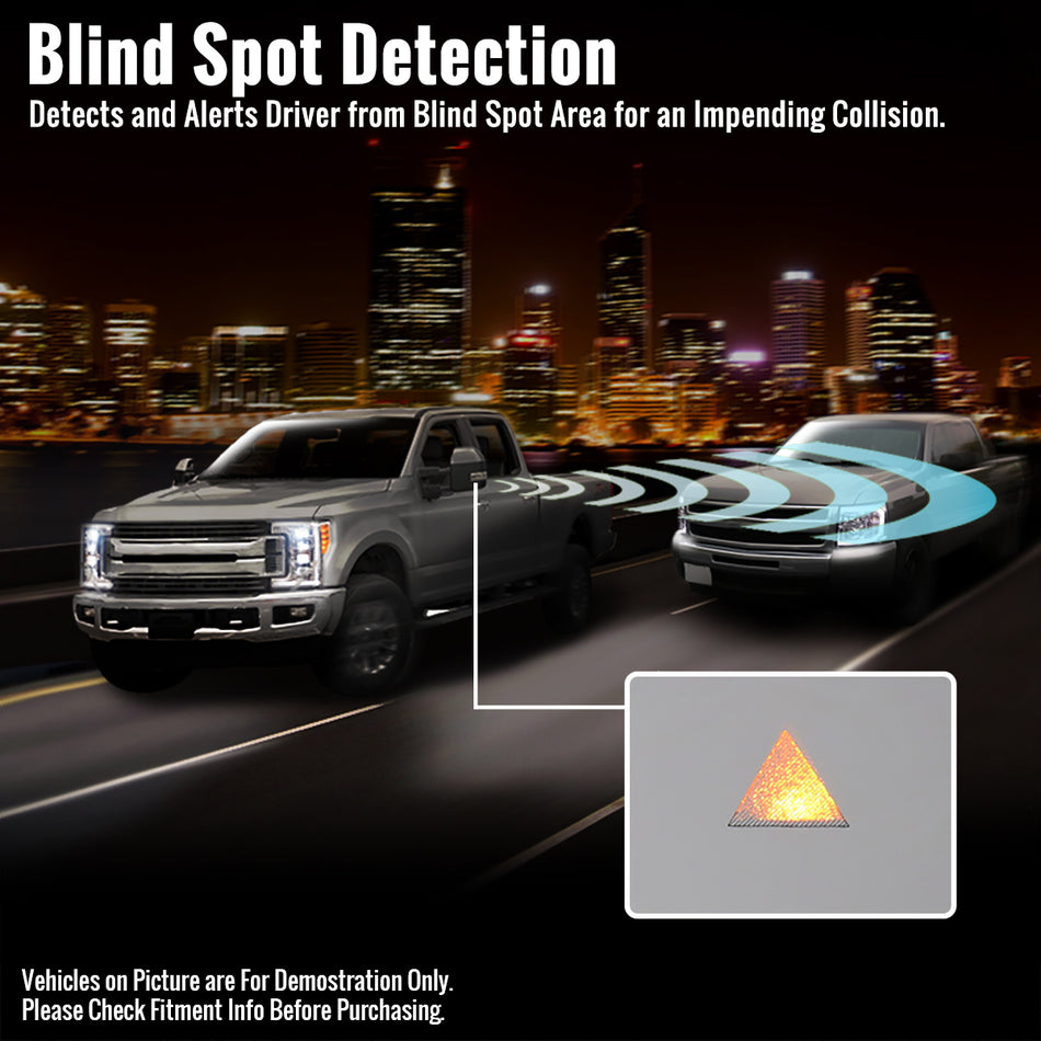 2019-2024 Dodge Ram 1500 Matte Black Power Plane Mirror w/ Manual Convex Mirror, Power Fold w/ Manual Rotate, BSD, Heated Plane Mirror and LED Turn Signal Light