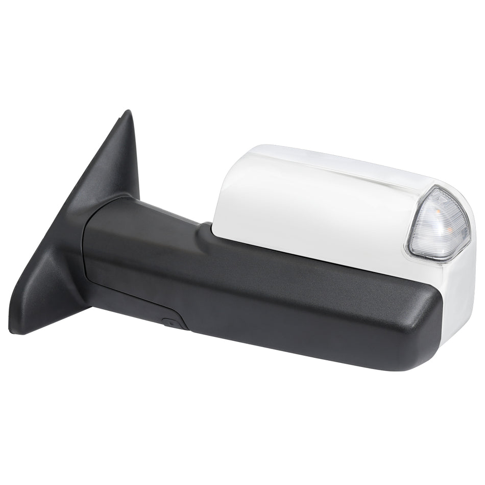 2019-2022 Ram 2500 3500 Chrome Power Adjustable, Auto-Fold, BSD & Heated Side Mirror w/ LED Puddle and Turn Signal Light - Driver Side Only