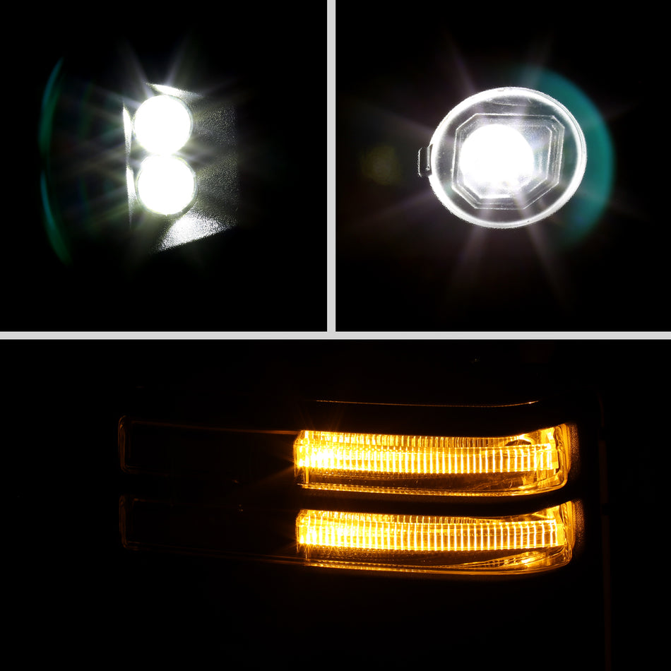 2019-2025 Chevrolet Silverado 1500 Power Adjustable, Heated, & Manual Extendable Chrome Towing Mirrors w/ Smoked Lens LED Turn Signal & Clearance Lights