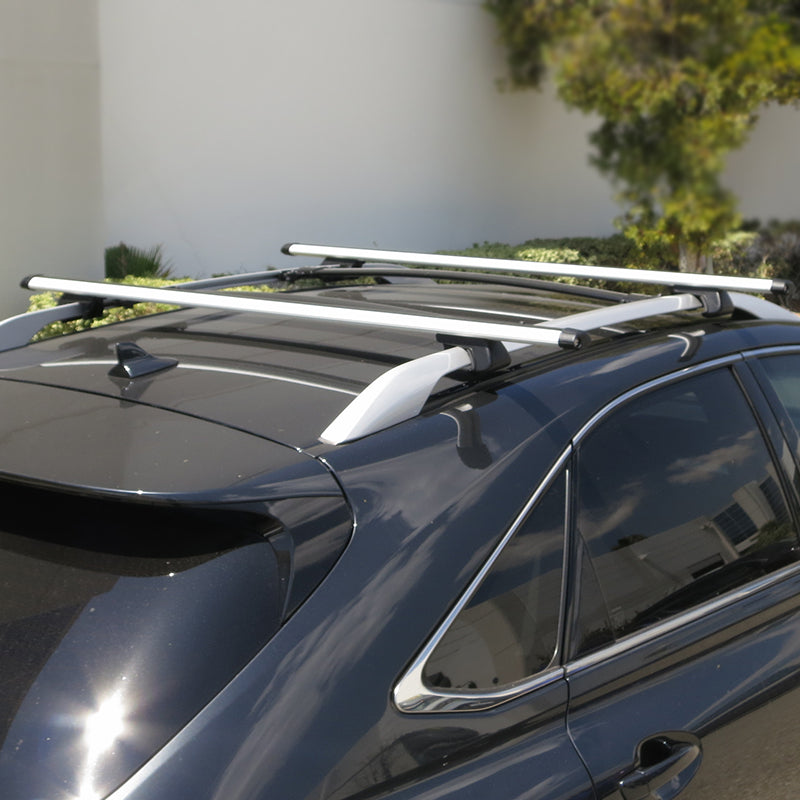 Universal Aluminum Roof Rack Cross Bars w/ 4x Adjustable Clamps