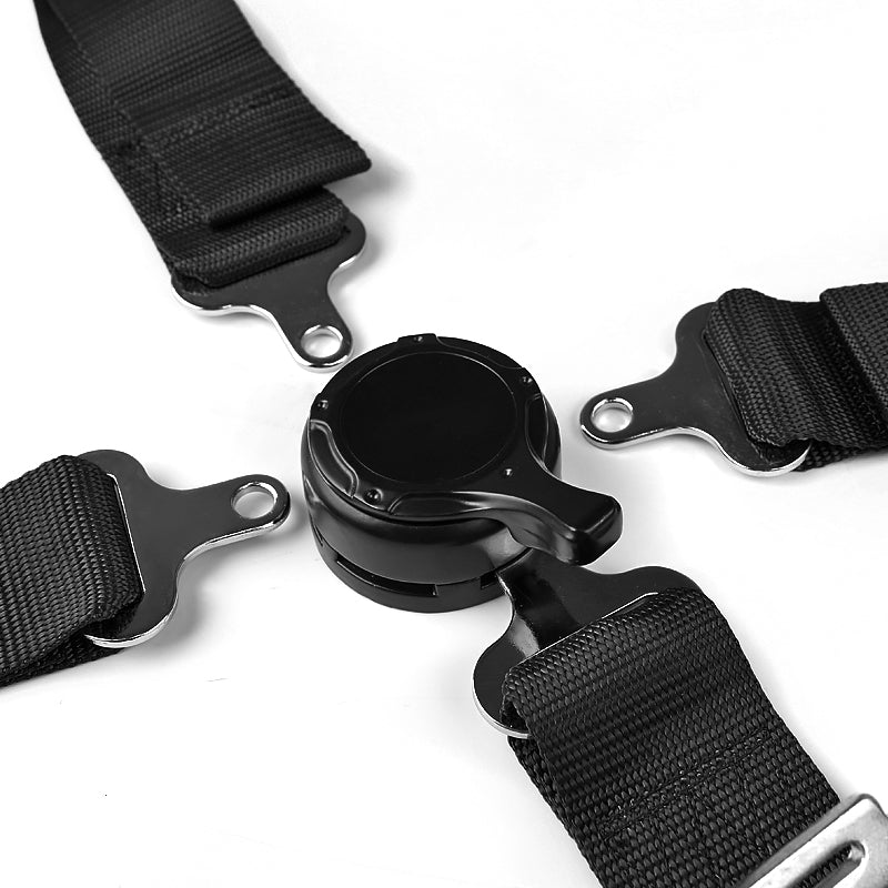 Universal Black 4 Point Quick Release Camlock Racing Seat Belt Safety Harness - 2PC