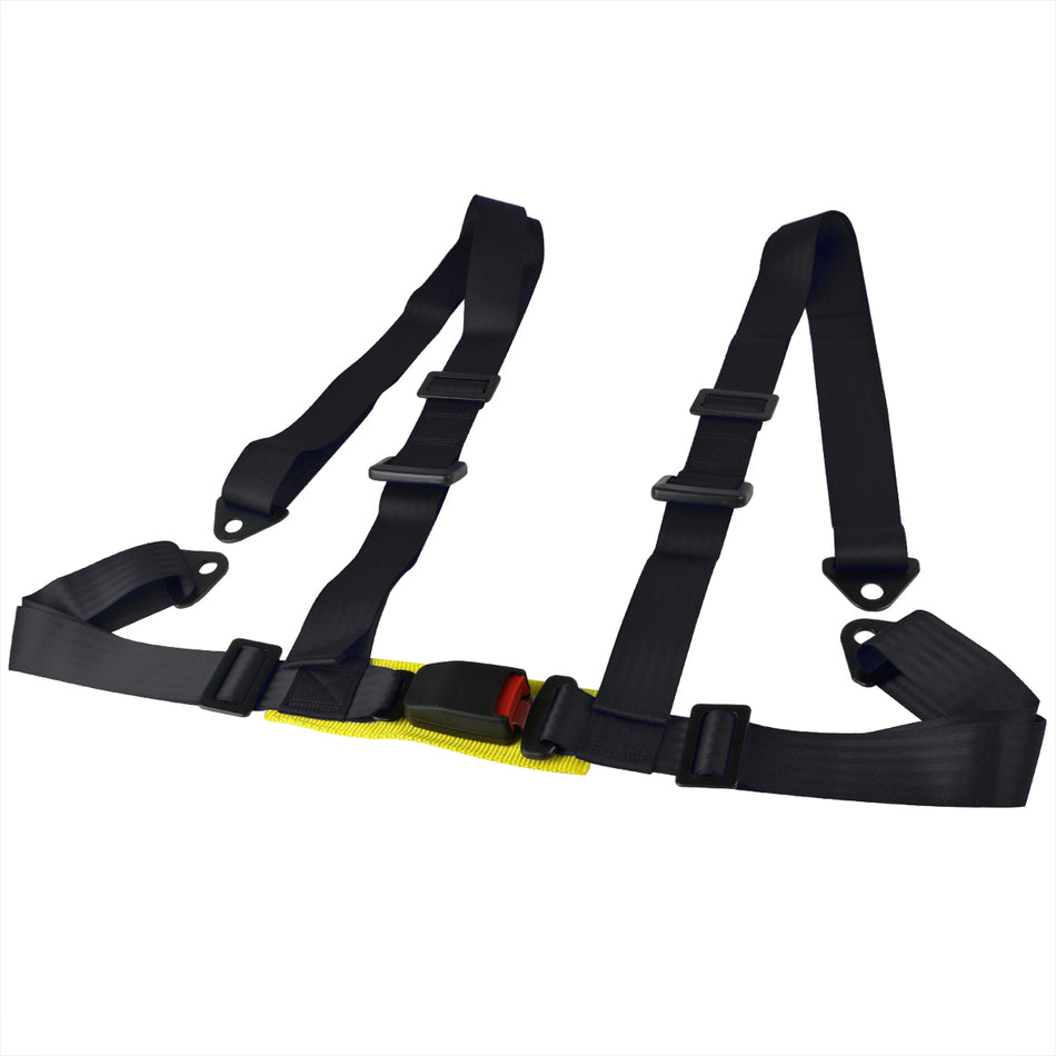 Universal Black 4 Point Racing Seat Belt Buckle Safety Harness