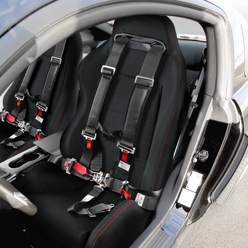 Universal Black 5 Point Latch & Link Racing Seat Belt Safety Harness