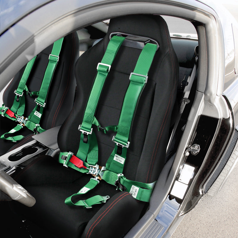 Universal Green 5 Point Latch & Link Racing Seat Belt Safety Harness