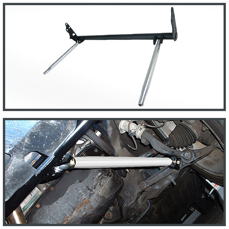 1988-1991 Honda Civic/CR-X T-304 Stainless Steel Front Traction Bar Kit