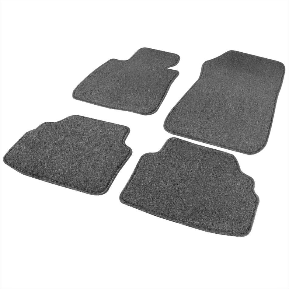 2005-2009 BMW E90 3 Series Sedan Gray Cotton Front & Rear Carpet Floor Mats - 4PC