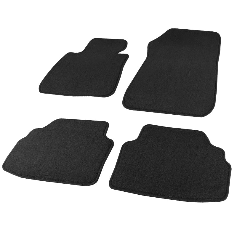 2007-2013 BMW E92 3 Series Coupe Black Cotton Front & Rear Carpet Floor Mats - 4PC