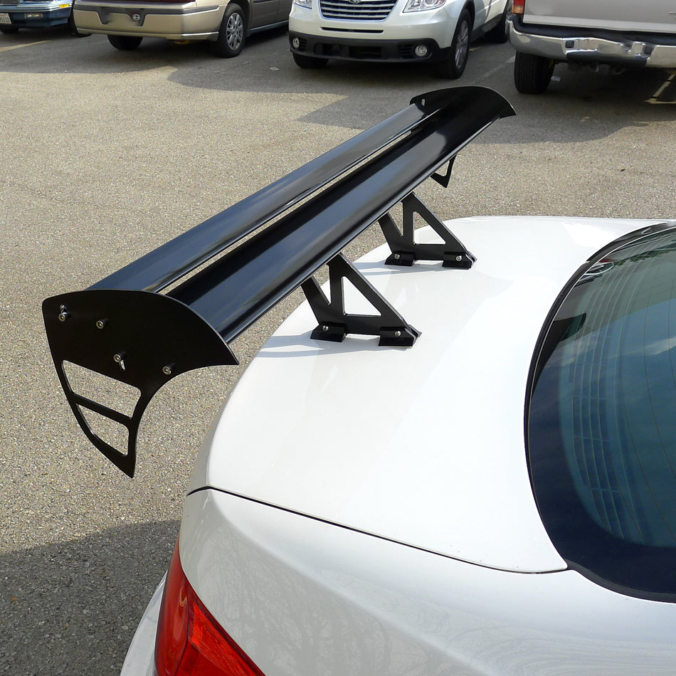 Universal 52" Adjustable Double Deck Black Aluminum Spoiler