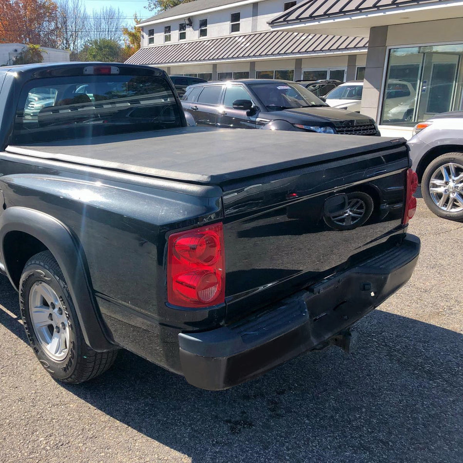 2005-2011 Dodge Dakota Black Stainless Steel Factory Style Replacement Rear Step Bumper w/ License Plate Lamps