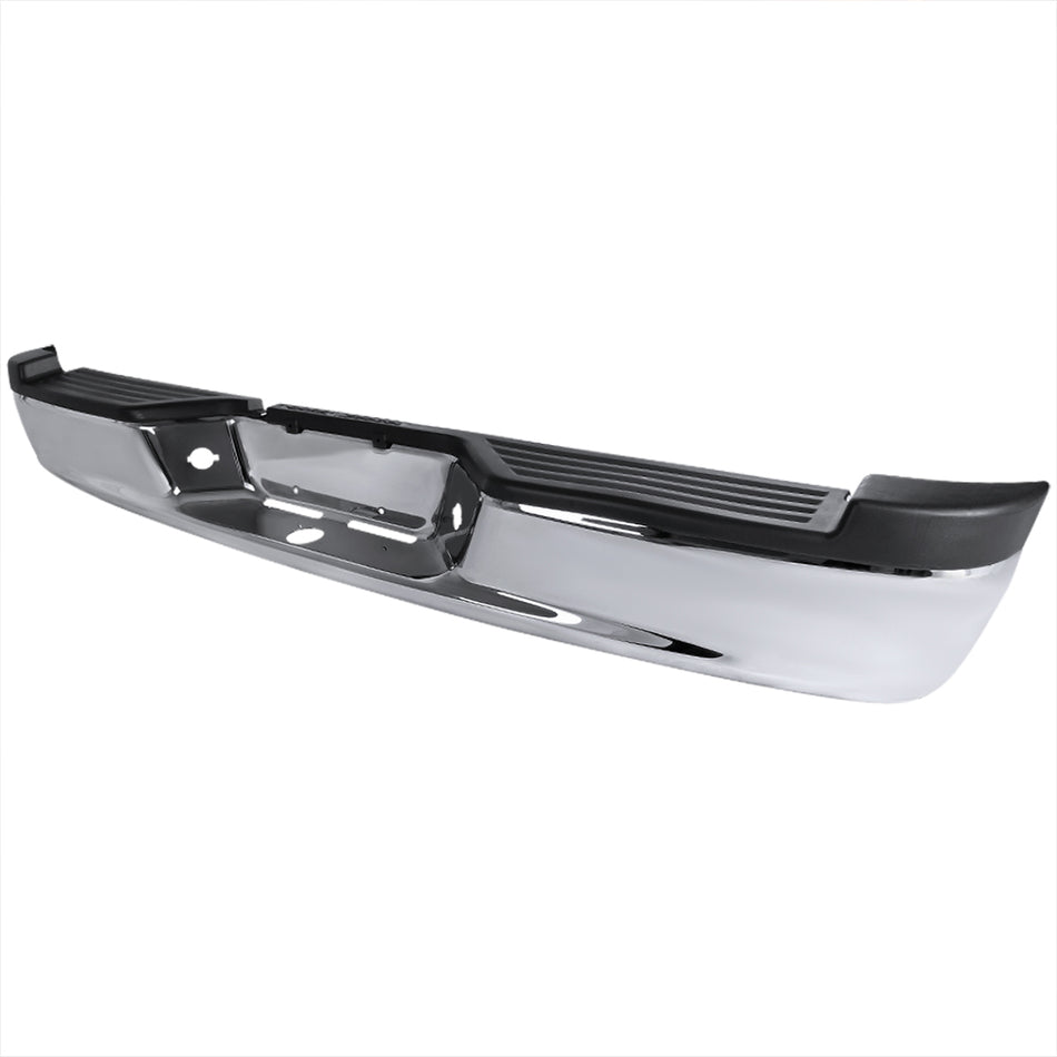 2005-2011 Dodge Dakota  Chrome Stainless Steel Factory Style Replacement Rear Step Bumper w/ License Plate Lamps