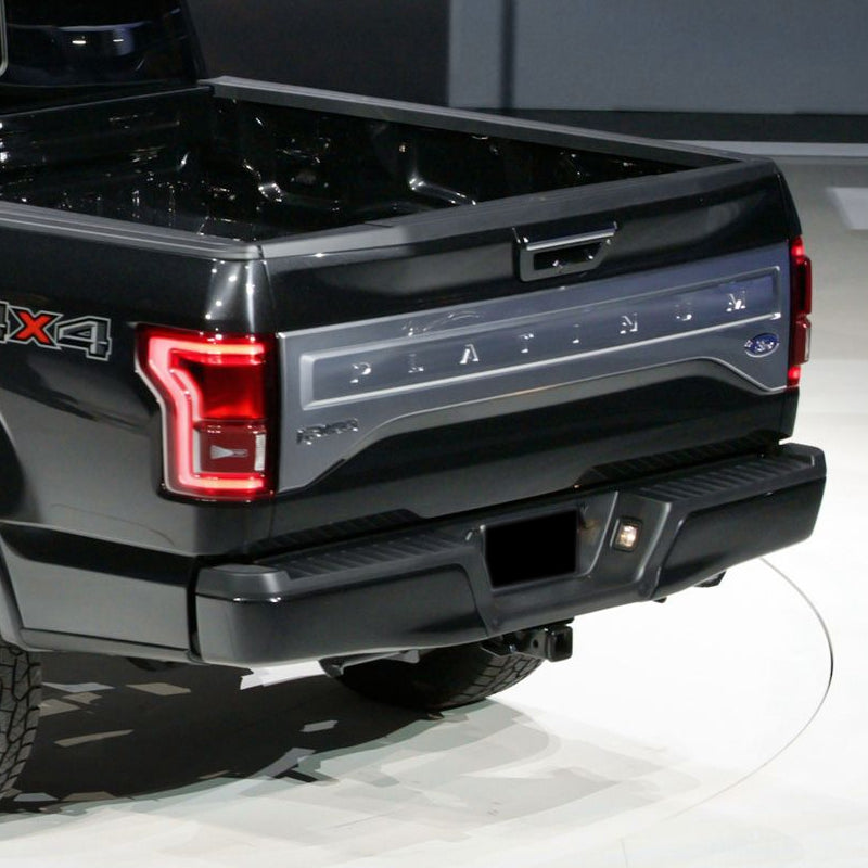 2015-2018 Ford F-150 Black Stainless Steel Factory Style Replacement Rear Step Bumper w/ License Lamps