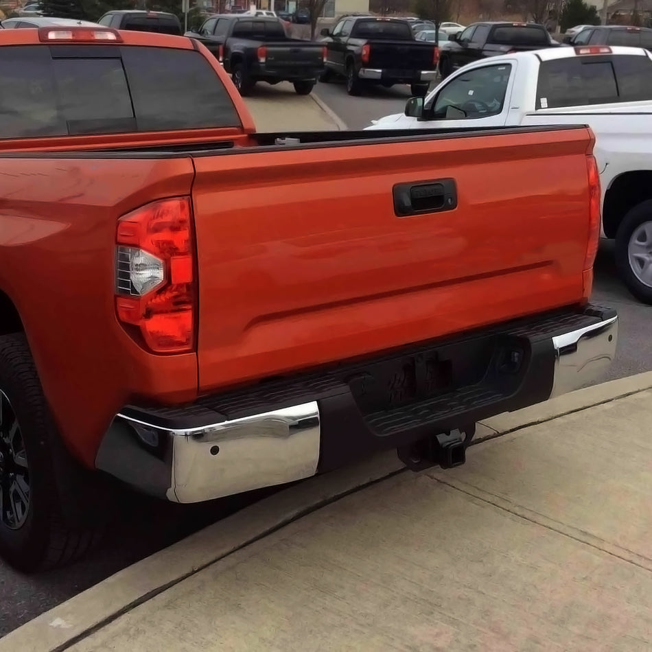 2014-2018 Toyota Tundra Chrome Stainless Steel Factory Style Replacement Rear Step Bumper w/ License Lamp
