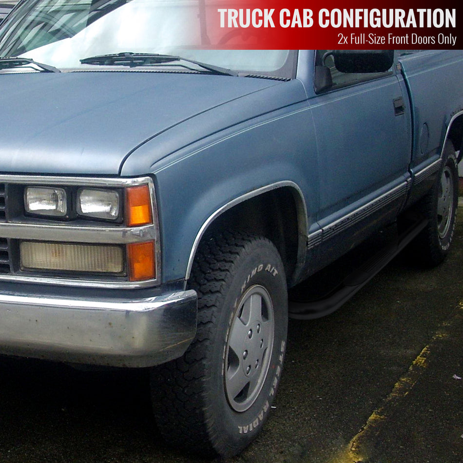 1988-1999 Chevrolet C/K Blazer/Tahoe GMC Yukon 3" Black Stainless Steel Side Step Nerf Bars