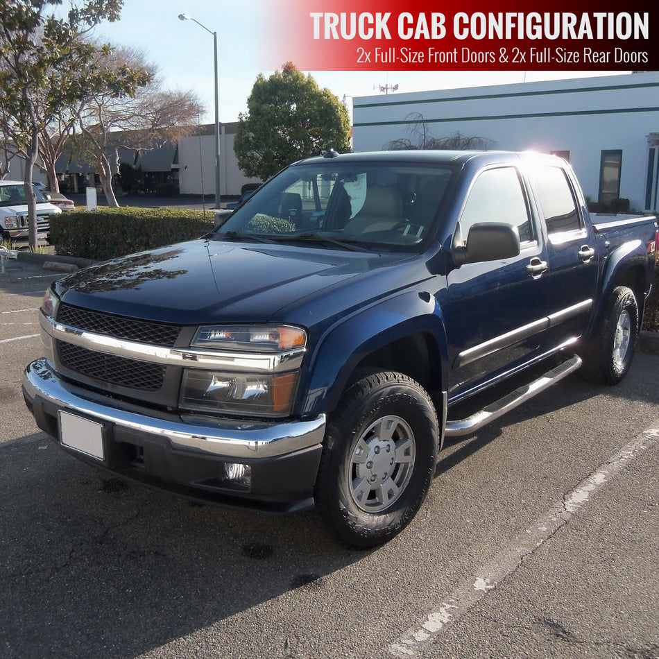 2004-2012 Chevrolet Colorado/GMC Canyon Crew Cab 3" Chrome Stainless Steel Side Nerf Bars