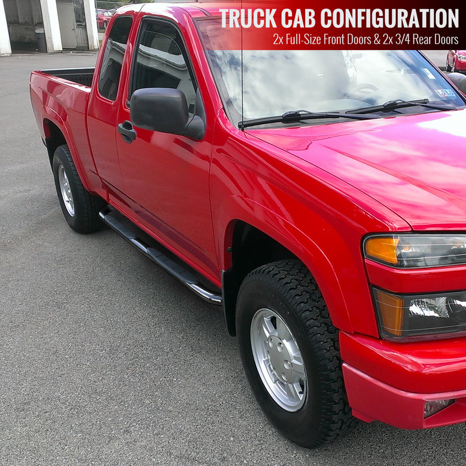 2004-2012 Chevrolet Colorado/GMC Canyon Extended Cab 3" Black Stainless Steel Side Step Nerf Bars