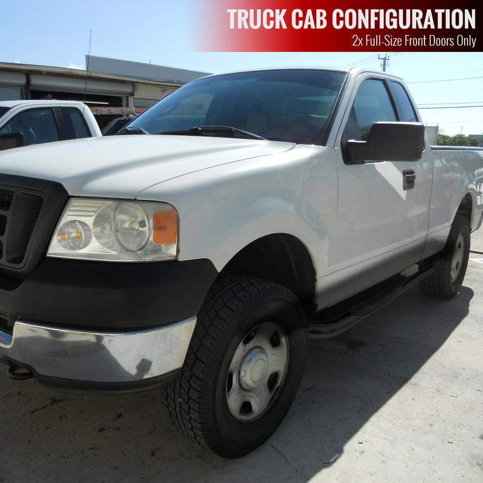 2004-2008 Ford F-150 Regular Cab 3" Black Stainless Steel Side Step Nerf Bars