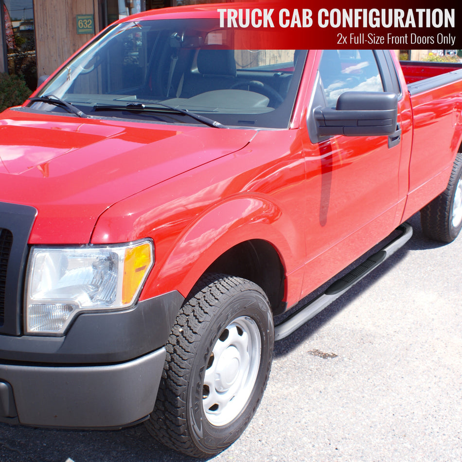 2009-2014 Ford F-150 Regular Cab 3" Chrome Stainless Steel Side Step Nerf Bars