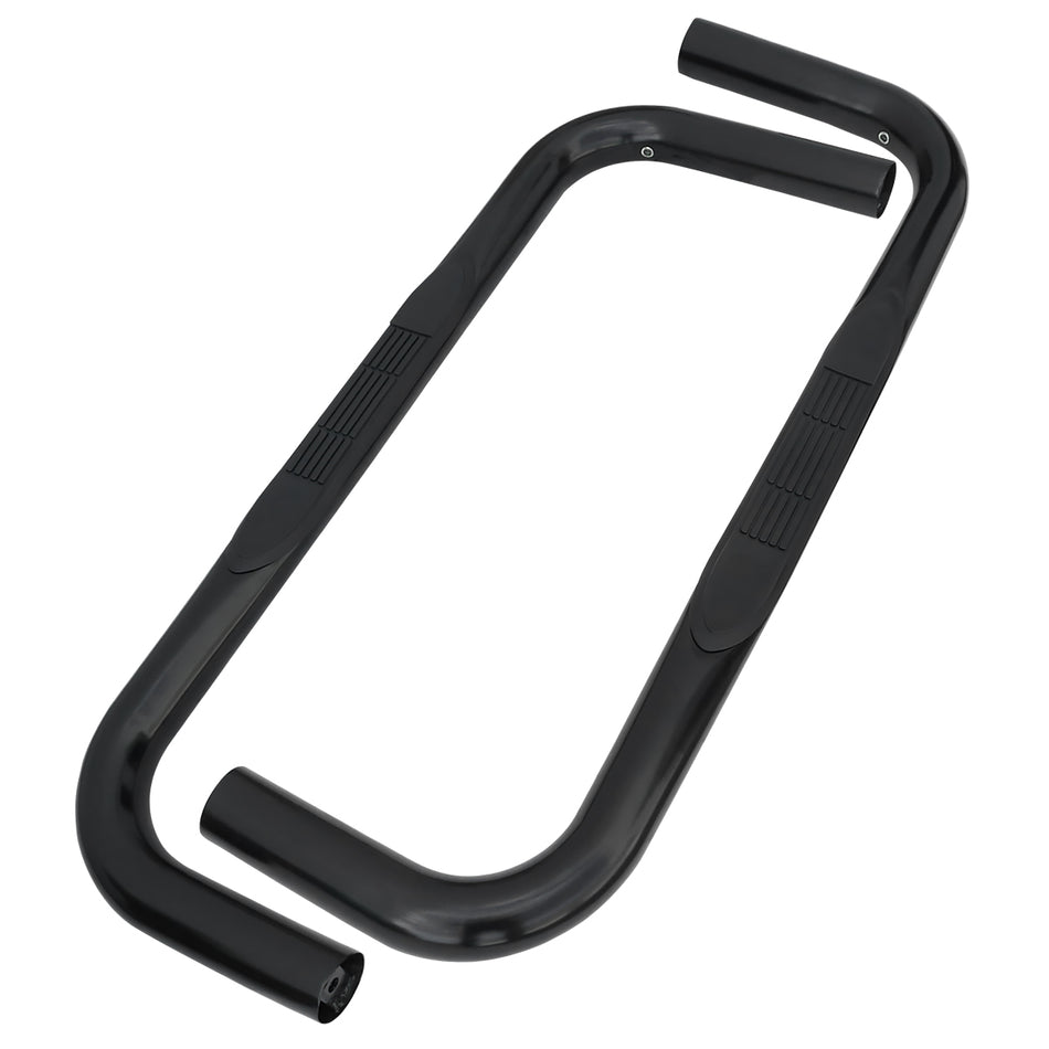 1980-1996 Ford F-150/F-250/F-350/Bronco Regular Cab 3" Black Stainless Steel Side Step Nerf Bars