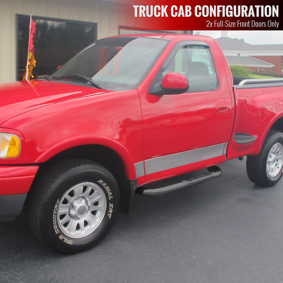 1997-2004 Ford F-150F/250 Regular Cab 3" Black Stainless Steel Side Step Nerf Bars