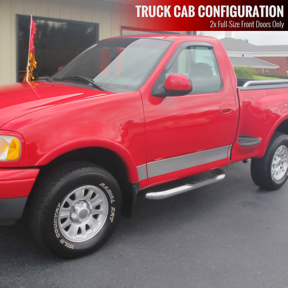 1997-2004 Ford F-150F/250 Regular Cab 3" Chrome Stainless Steel Side Step Nerf Bars