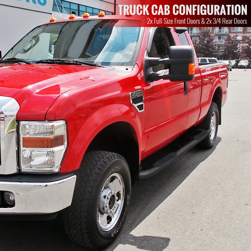 1999-2016 Ford F-250/F-350/F-450/F-550 Super Cab 3" Black Stainless Steel Side Step Nerf Bars