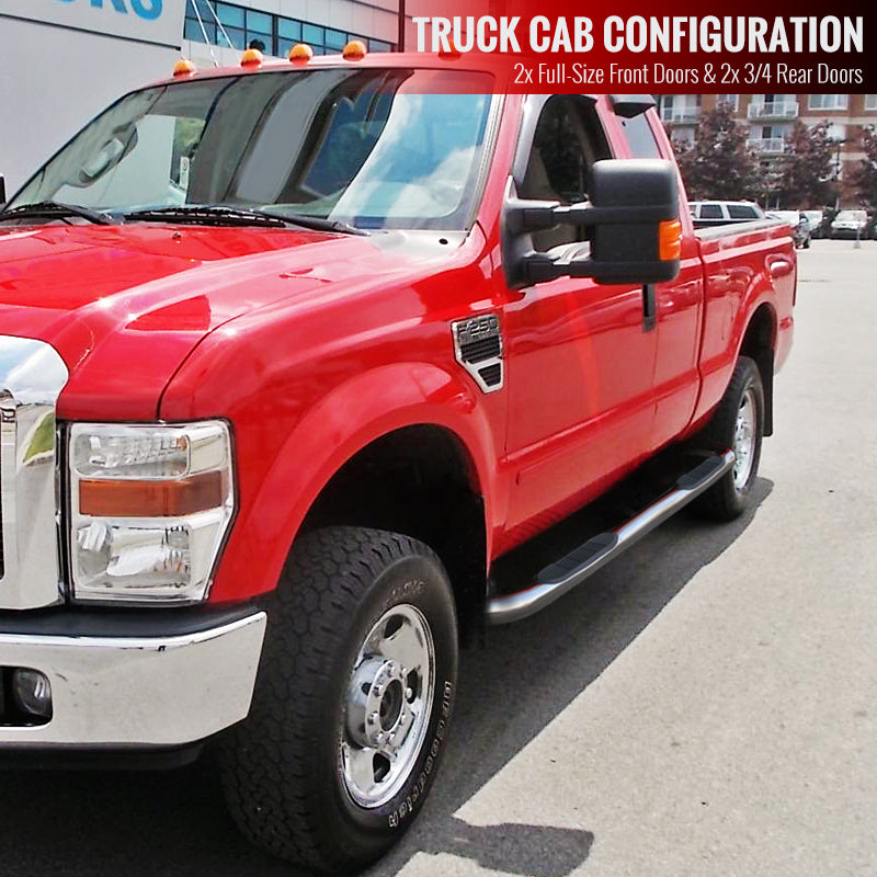 1999-2016 Ford F-250/F-350/F-450/F-550 Super Cab 3" Chrome Stainless Steel Side Step Nerf Bars