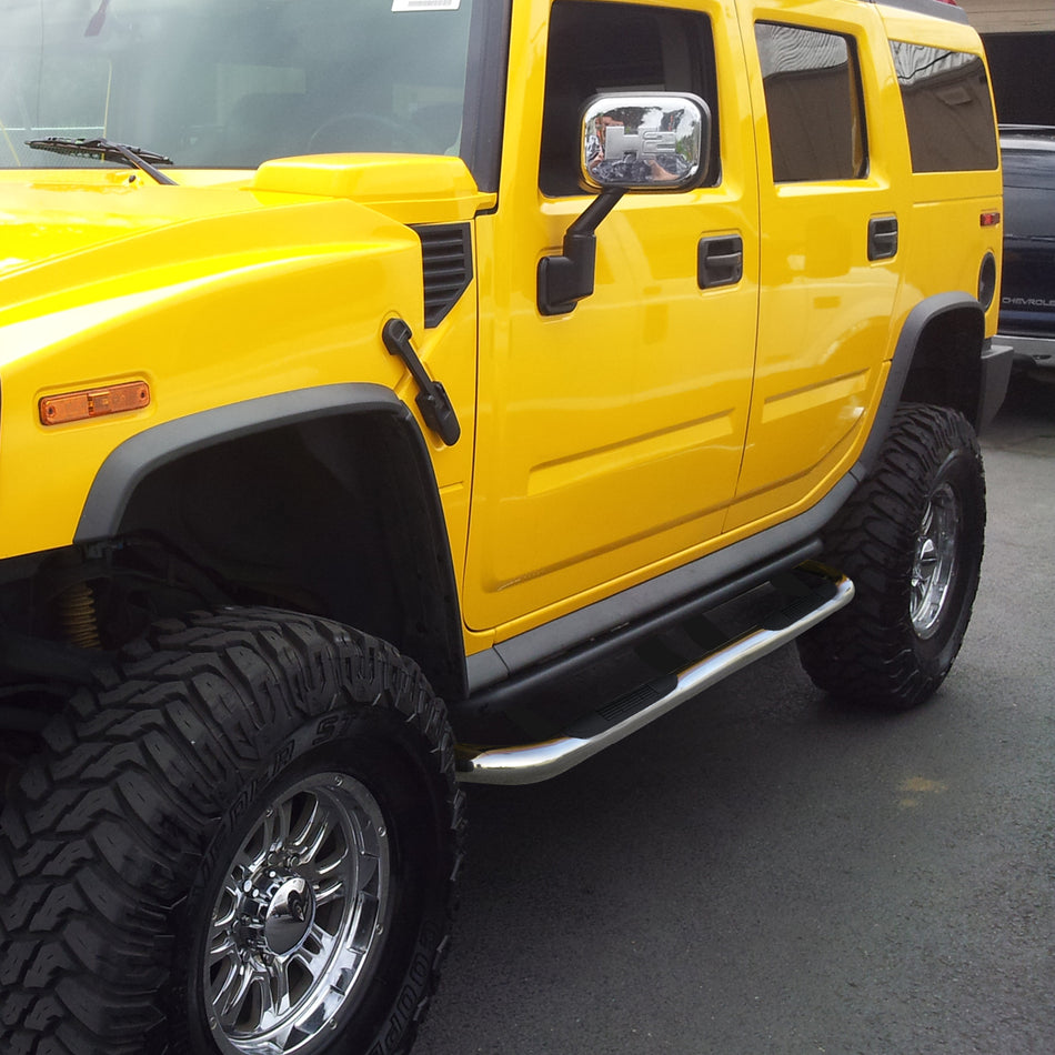 2003-2010 Hummer H2 Chrome Stainless Steel Side Step Nerf Bars
