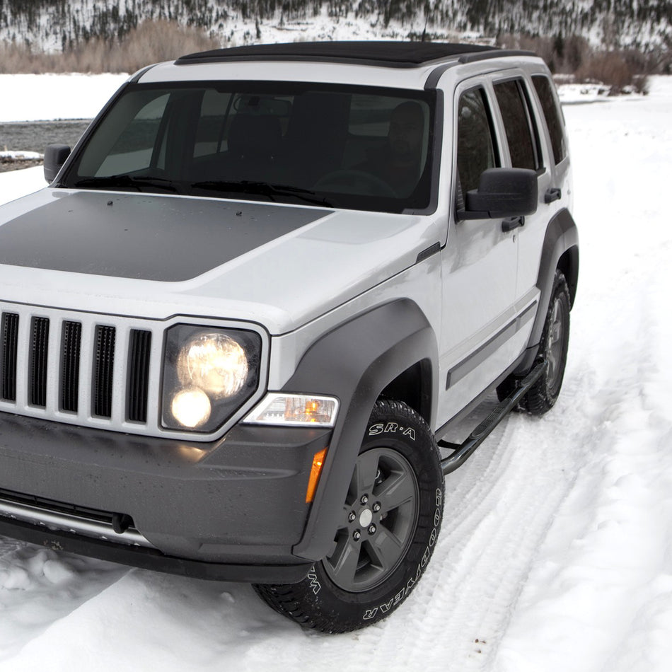 2008-2013 Jeep Liberty KK Black Stainless Steel Side Step Nerf Bars