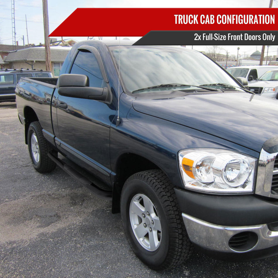 2002-2009 Dodge RAM Regular Cab 3" Black Side Step Nerf Bars