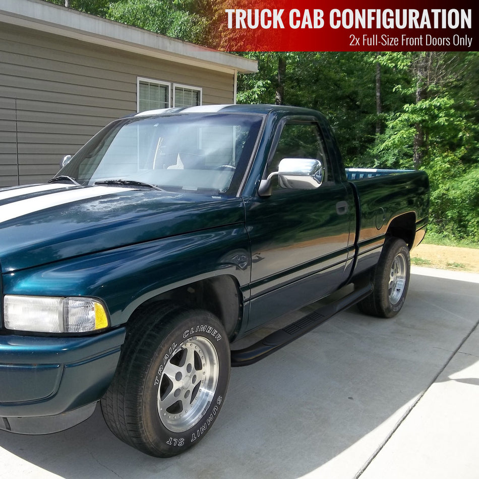 1994-2002 Dodge RAM Regular Cab 3" Black Stainless Steel Side Step Nerf Bars
