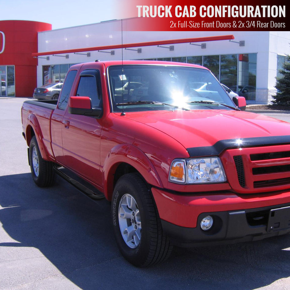 1998-2011 Ford Ranger Super Cab 3" Black Stainless Steel Side Step Nerf Bars
