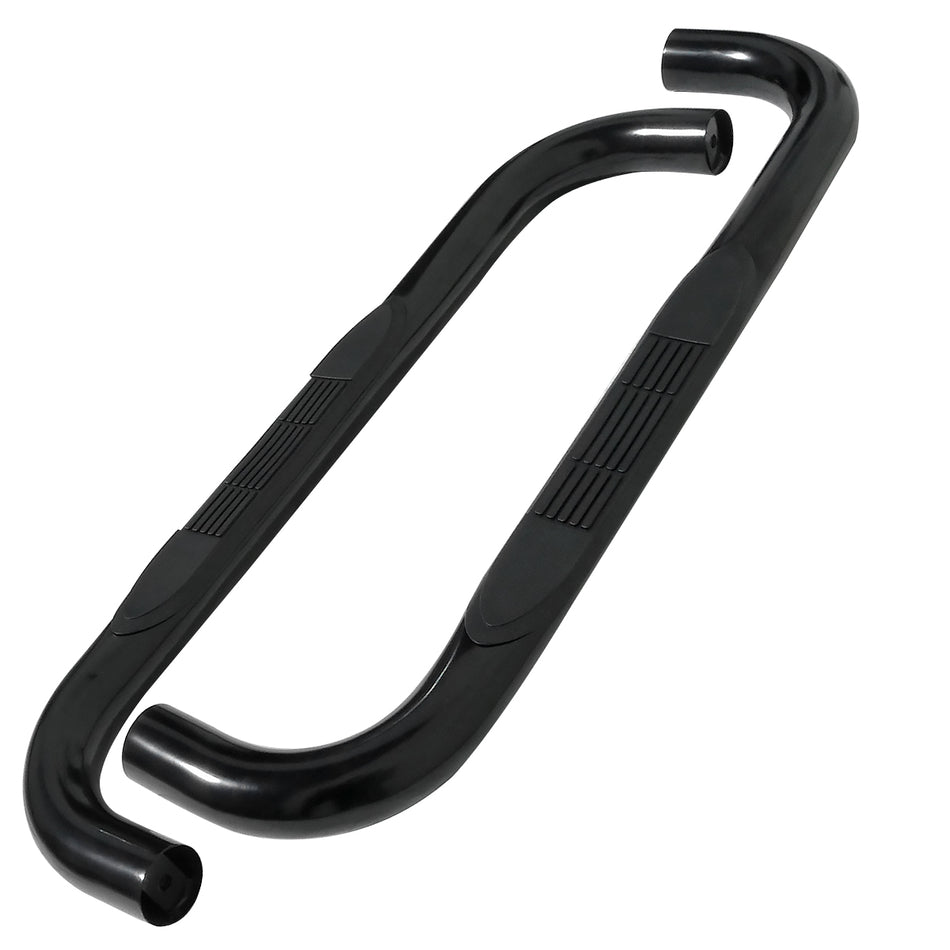 1999-2018 Chevrolet GMC Silverado/Sierra 1500/2500/3500 Regular Cab 3" Black Stainless Steel Side Step Nerf Bars